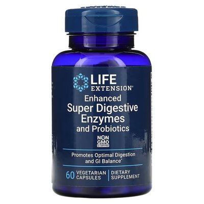 Life Extension Digestive Enzymes and Probiotics 60 вегетаріанських капсул LEX-20226 фото