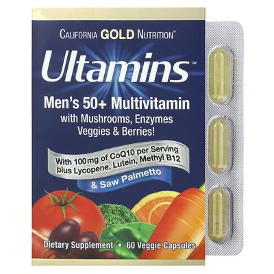 California Gold Nutrition Ultamins Men's 50+ Multivitamin 60 капсул CGN-02191 фото