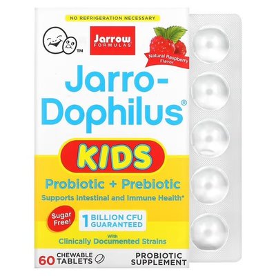Jarrow Formulas Kids Probiotic + Prebiotic 60 жувальних таблеток JRW-03069 фото
