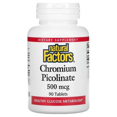 Natural Factors Chromium Picolinate 500 mcg 90 таблеток NFS-01637 фото