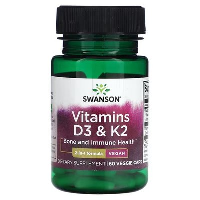Swanson Vitamins D3 & K2 60 капсул SWV11809 фото