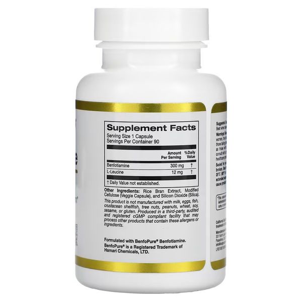 California Gold Nutrition Benfotiamine 300 mg 90 капсул CGN-2023 фото
