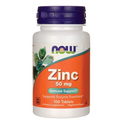 NOW Zinc Gluconate 50 mg 100 таб 01703 фото