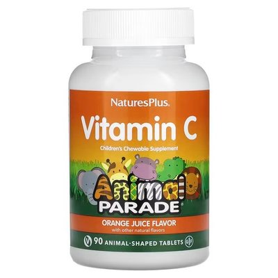 NaturesPlus Animal Parade Vitamin C 90 смоктальних таблеток у формі тварин NAP-29998 фото