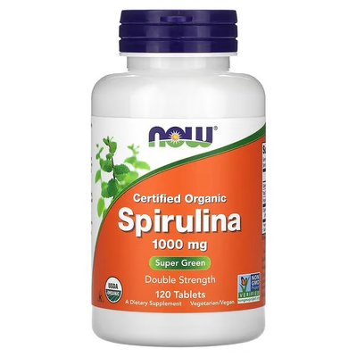 NOW Spirulina 1,000 mg 120 табл. NOW-02715 фото