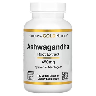 California Gold Nutrition Ashwagandha 450 mg 180 капсул CGN-01365 фото