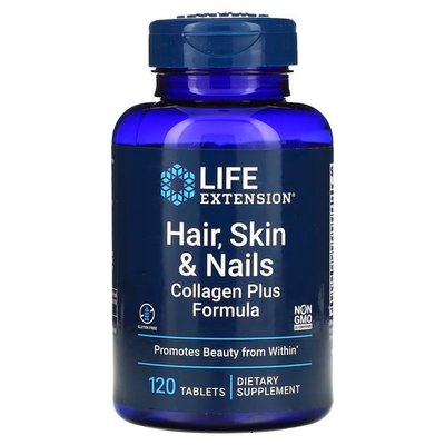 Life Extension Hair, Skin & Nails Collagen Plus Formula 120 таблеток LEX-23221 фото