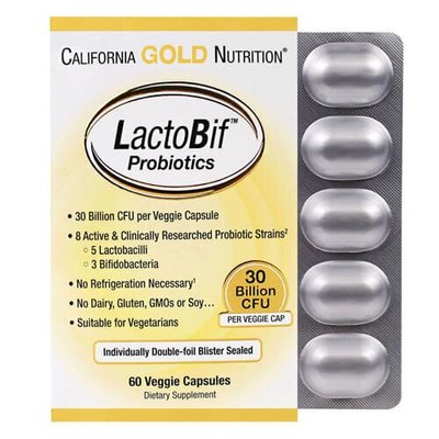 California Gold Nutrition LactoBif Probiotics 30 Billion CFU 60 капс 1040 фото