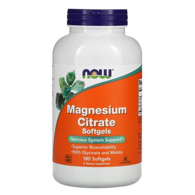 NOW Magnesium Citrate 134 mg 180 рідких капсул 01495 фото