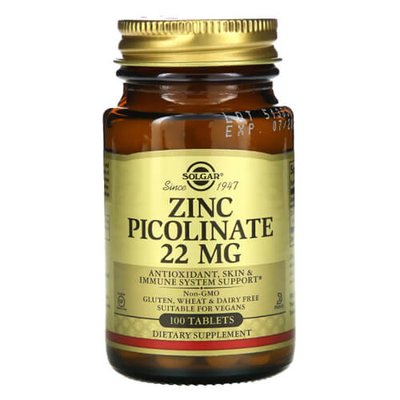 Solgar Zinc Picolinate 22 mg 100 таб SOL-3725 фото