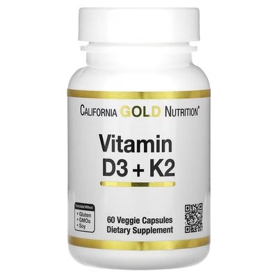 California Gold Nutrition Vitamin D3 + K2 60 капсул CGN-02332 фото