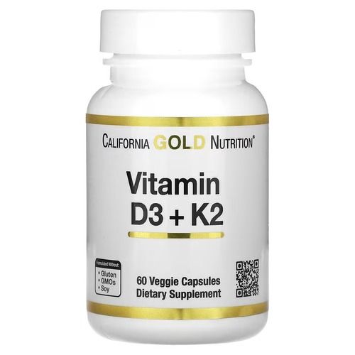 California Gold Nutrition Vitamin D3 + K2 60 капсул CGN-02332 фото