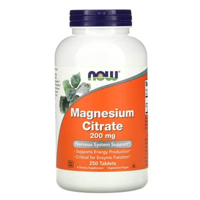 NOW Magnesium Citrate 200 mg 250 таб 1640 фото