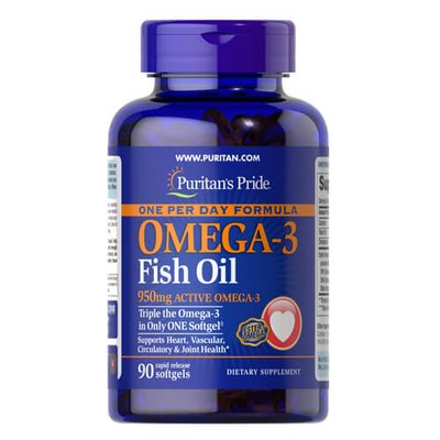 Puritan's Pride One Per Day Omega-3 Fish Oil 1400 mg 90 капс 32948 фото