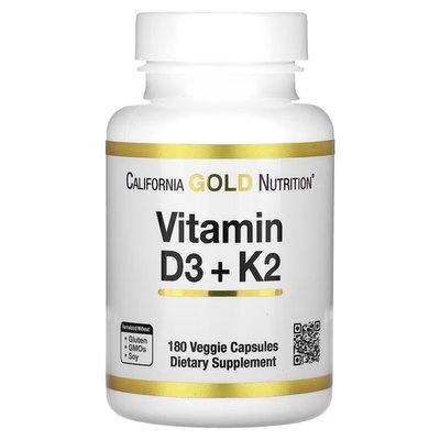California Gold Nutrition Vitamin D3 + K2 180 капсул CGN-02333 фото