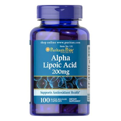 Puritan's Pride Alpha Lipoic Acid 200 mg 100 капс 00131 фото