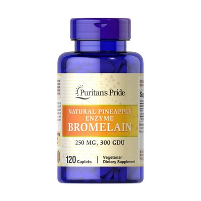 Puritan's Pride Bromelain 250 mg 300 GDU/gram 120 таб. 7412 фото