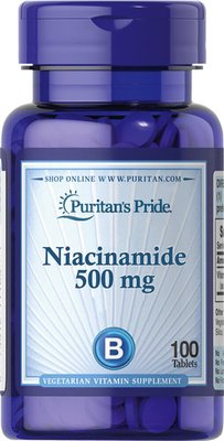 Puritan's Pride Niacinamide 500 mg 100 таблеток 730 фото