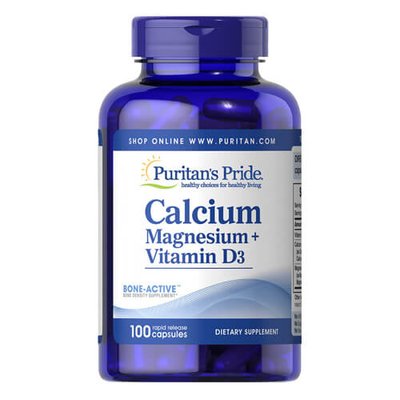 Puritan's Pride Calcium Magnesium plus Vitamin D3 100 капс 61407 фото