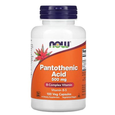NOW Pantothenic Acid 500 мг 100 капсул NOW-00486 фото