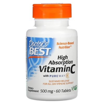 Doctor's Best Vitamin C with PureWay-C 500 mg 60 таблеток DRB-00191 фото