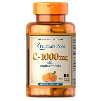 Puritan's Pride Vitamin C-1000 mg with Bioflavonoids 100 капсул 1410 фото