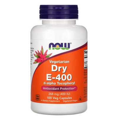 NOW Dry E-400 268 mg (400 IU) 100 капс NOW-0850 фото