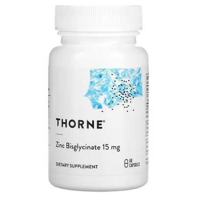 Thorne Zinc Bisglycinate 15 mg 60 капсул THR-01175 фото