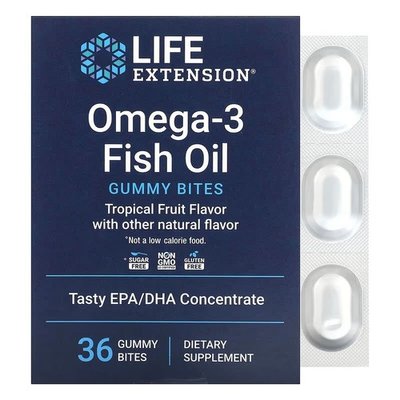 Life Extension Omega-3 Fish Oil Gummy Bites 36 жувальних таблеток LEX-25083 фото