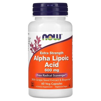 NOW Alpha Lipoic Acid 600 mg 60 капсул 9384 фото