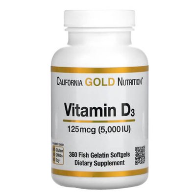 California Gold Nutrition Vitamin D3 5000 IU 360 капсул 1655 фото