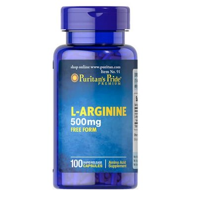 Puritan's Pride L-Arginine 500 mg 100 капс 0091 фото