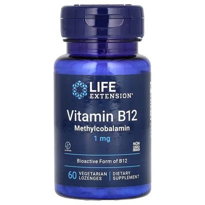 Life Extension Vitamin B12 Methylcobalamin 1 mg 60 льодяників LEX-15366 фото