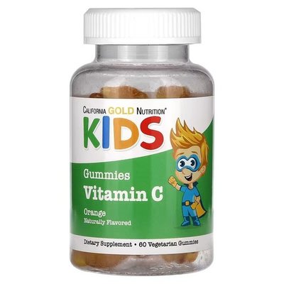 California Gold Nutrition Vitamin C For Children 60 жувальних цукерок CGN-02295 фото
