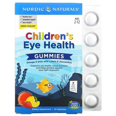 Nordic Naturals Children's Eye Health Gummies 30 льодяників, Полуничний лимонад NOR01844 фото