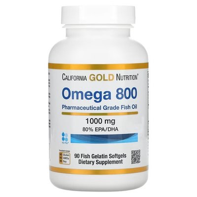 California Gold Nutrition Omega 800 80% EPA/DHA 1000 mg 90 капсул CGN-01266 фото