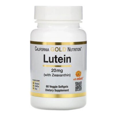 California Gold Nutrition Lutein with Zeaxanthin 20 mg 60 капс CGN-01408 фото