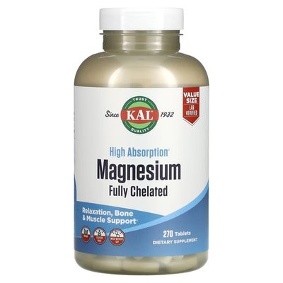 KAL High Absorption Magnesium Fully Chelated 270 таблеток CAL-21068 фото