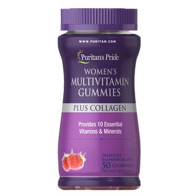 Puritan's Pride Women's Multivitamin Gummies Plus Collagen 50 цукерок 59963 фото