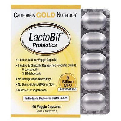 California Gold Nutrition LactoBif Probiotics 5 Billion CFU 60 капс 1030 фото