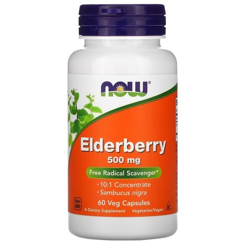 NOW Elderberry 500 mg 60 капсул NOW-004667 фото