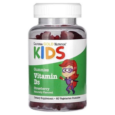 California Gold Nutrition Vitamin D3 For Children 60 жувальних цукерок CGN-02291 фото