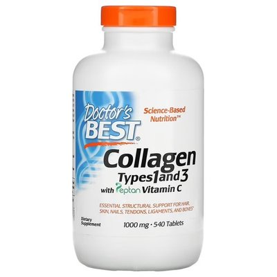 Doctor's Best Collagen Types 1 and 3 with Vitamin C 1,000 mg 540 таблеток DRB-0358 фото