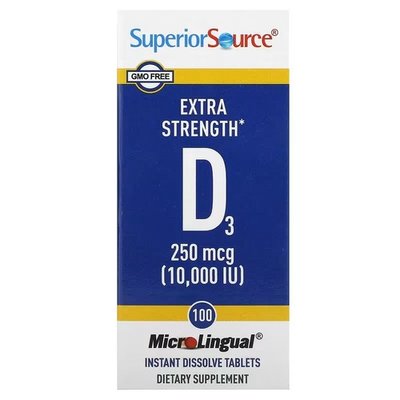 Superior Source Extra Strength D3 10,000 IU 100 швидкорозчинних таблеток SPS-90870 фото