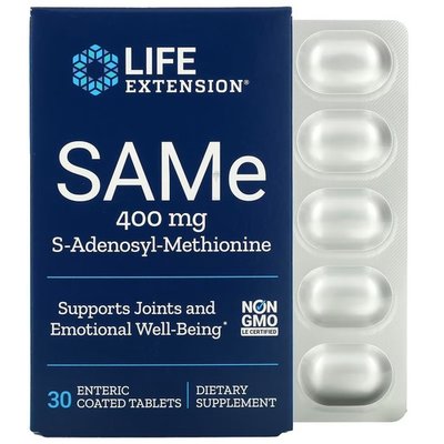 Life Extension SAMe 400 mg 30 таблетки LEX-21763 фото