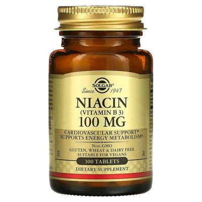 Solgar Niacin 100 мг 100 таблеток SOL-01860 фото