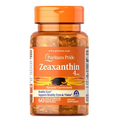 Puritan's Pride Zeaxanthin 4 mg 60 рідких капсул 52280 фото