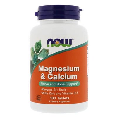 Now Foods Magnesium & Calcium 100 табл NOW-1277 фото
