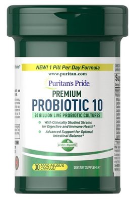 Puritan's Pride Premium Probiotic 10 30 капсул 31060 фото