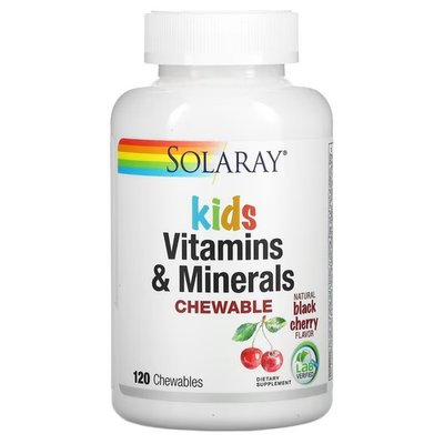 Solaray Kids Vitamins & Minerals 120 жувальних таблеток SOR-04797 фото